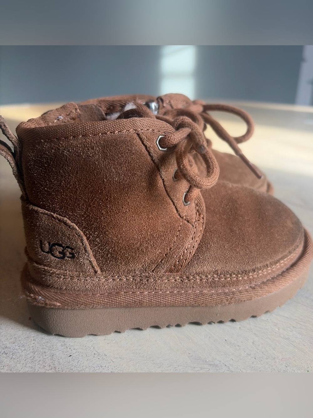 UGG Neumel II Boots Chestnut Suede 1017320T Kids Size 7 Lightly Used, toddler